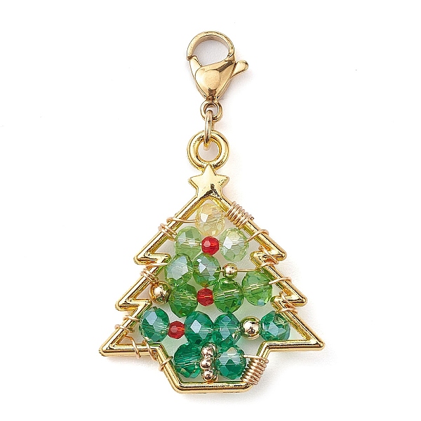 PandaHall Christmas Tree Glass & Alloy Pendant Decorations, Lobster Claw Clasps Charm for Bag Key Chain Ornaments, Golden, 44.5mm Glass...
PandaHall Christmas Tree Glass & Alloy Pendant Decorations, Lobster Claw Clasps Charm for Bag Key Chain Ornaments, Golden, 44.5mm Glass...