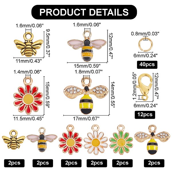 PandaHall 12 Pcs Bees Daisy Stitch Markers, Enamel Alloy Crochet Stitch Marker Charms Removable Lobster Clasp Locking Stitch Marker for..., Multicolor
PandaHall 12 Pcs Bees Daisy Stitch Markers, Enamel Alloy Crochet Stitch Marker Charms Removable Lobster Clasp Locking Stitch Marker for..., Multicolor