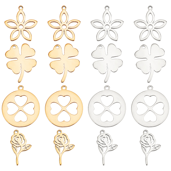 PandaHall DICOSMETIC 64Pcs 2 Styles Rose Flower and Clover Charms Pendant 2 Colors Stainless Steel and Gold Color Lucky Four Leaf Clover...
PandaHall DICOSMETIC 64Pcs 2 Styles Rose Flower and Clover Charms Pendant 2 Colors Stainless Steel and Gold Color Lucky Four Leaf Clover...