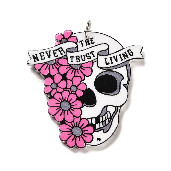 PandaHall Opaque Acrylic Pendants, Skull/Cross/Tombstone, Hot Pink, 40x38x3mm Acrylic Skull
PandaHall Opaque Acrylic Pendants, Skull/Cross/Tombstone, Hot Pink, 40x38x3mm Acrylic Skull