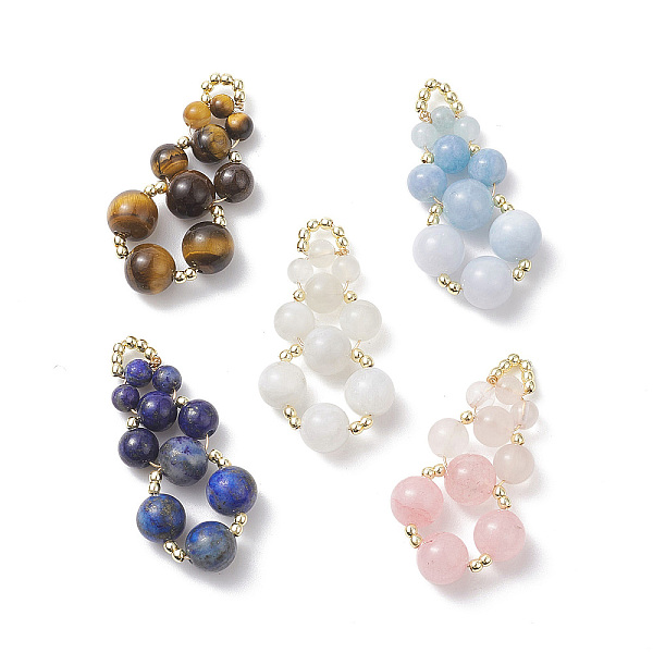 PandaHall Natural Mixed Gemstone Copper Wire Wrapped Pendants, Round Charms with Electroplate Non-magnetic Synthetic Hematite Beads...
PandaHall Natural Mixed Gemstone Copper Wire Wrapped Pendants, Round Charms with Electroplate Non-magnetic Synthetic Hematite Beads...