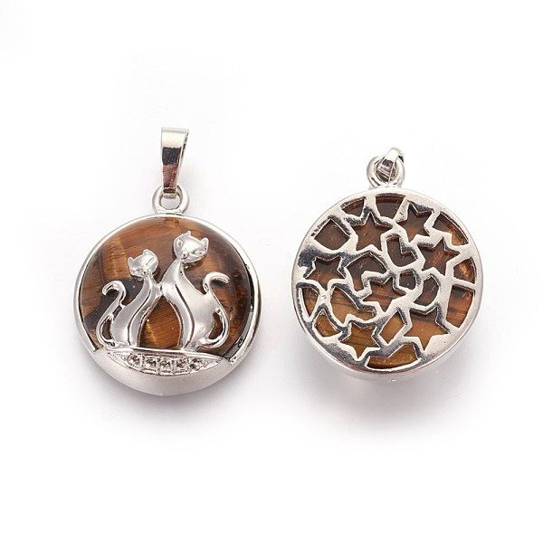 PandaHall Natural Tiger Eye Pendants, with Brass Findings, Flat Round with Fox & Star, Platinum, 28x23.5x10mm, Hole: 7~8x4.5~5mm Tiger Eye...
PandaHall Natural Tiger Eye Pendants, with Brass Findings, Flat Round with Fox & Star, Platinum, 28x23.5x10mm, Hole: 7~8x4.5~5mm Tiger Eye...