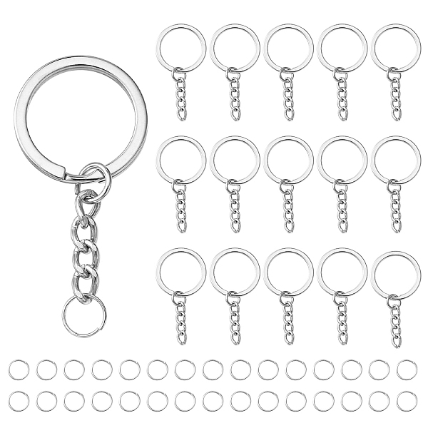 PandaHall 50Pcs Iron Split Key Rings, with 50Pcs Open Jump Rings, Platinum, Split Key Rings: 49mm, Jump Rings: 21 Gauge, 8x0.7mm Iron Ring
PandaHall 50Pcs Iron Split Key Rings, with 50Pcs Open Jump Rings, Platinum, Split Key Rings: 49mm, Jump Rings: 21 Gauge, 8x0.7mm Iron Ring