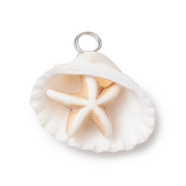 PandaHall Summer Beach Natural Shell Pendants, Dyed Synthetical Turquoise Star Charms, Platinum, White, 25~30x27~35x12~15mm, Hole: 4~4.5mm...
PandaHall Summer Beach Natural Shell Pendants, Dyed Synthetical Turquoise Star Charms, Platinum, White, 25~30x27~35x12~15mm, Hole: 4~4.5mm...