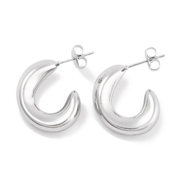PandaHall 304 Stainless Steel Half Hoop Stud Earrings for Women, with 316 Stainless Steel Pins, Stainless Steel Color, 22x6.5mm 304...
PandaHall 304 Stainless Steel Half Hoop Stud Earrings for Women, with 316 Stainless Steel Pins, Stainless Steel Color, 22x6.5mm 304...