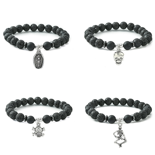 PandaHall Natural & Synthetic Mixed Gemstone Beaded Stretch Bracelets with Alloy Charms, Mixed Shapes, Inner Diameter: 2~2-1/8 inch...
PandaHall Natural & Synthetic Mixed Gemstone Beaded Stretch Bracelets with Alloy Charms, Mixed Shapes, Inner Diameter: 2~2-1/8 inch...