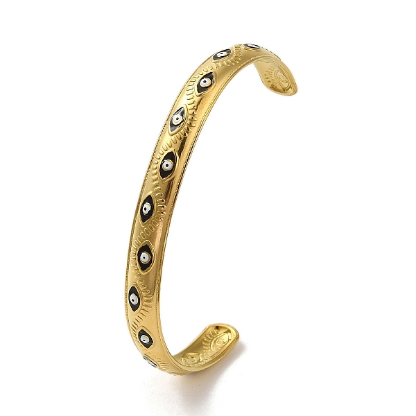 PandaHall Adjustable Evil Eye 304 Stainlee Steel Enamel Open Cuff Bangles for Women Men, Real 18K Gold Plated, Inner Diameter: 2-7/8 x 2-1/8..., Black
PandaHall Adjustable Evil Eye 304 Stainlee Steel Enamel Open Cuff Bangles for Women Men, Real 18K Gold Plated, Inner Diameter: 2-7/8 x 2-1/8..., Black