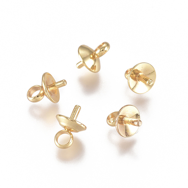 PandaHall 304 Stainless Steel Peg Bails Charms, for Half Drilled Beads, Golden, 7x5mm, Hole: 2mm, Pin: 1.1mm 304 Stainless Steel
PandaHall 304 Stainless Steel Peg Bails Charms, for Half Drilled Beads, Golden, 7x5mm, Hole: 2mm, Pin: 1.1mm 304 Stainless Steel
