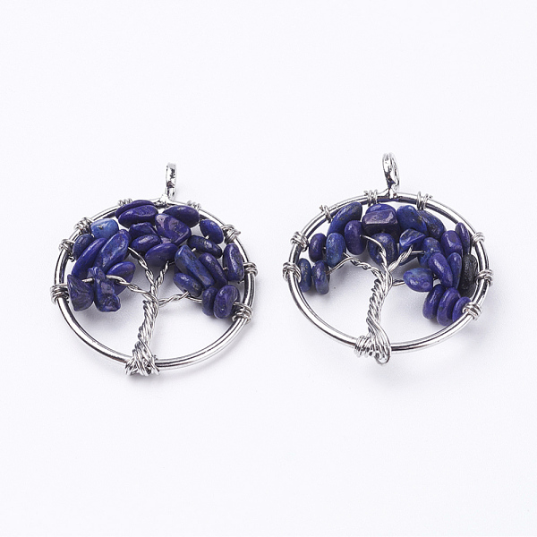 PandaHall Natural Lapis Lazuli Pendants, with Brass Findings, Flat Round with Tree of Life, Platinum, 29x5~7mm, Hole: 4.5mm Lapis Lazuli...
PandaHall Natural Lapis Lazuli Pendants, with Brass Findings, Flat Round with Tree of Life, Platinum, 29x5~7mm, Hole: 4.5mm Lapis Lazuli...