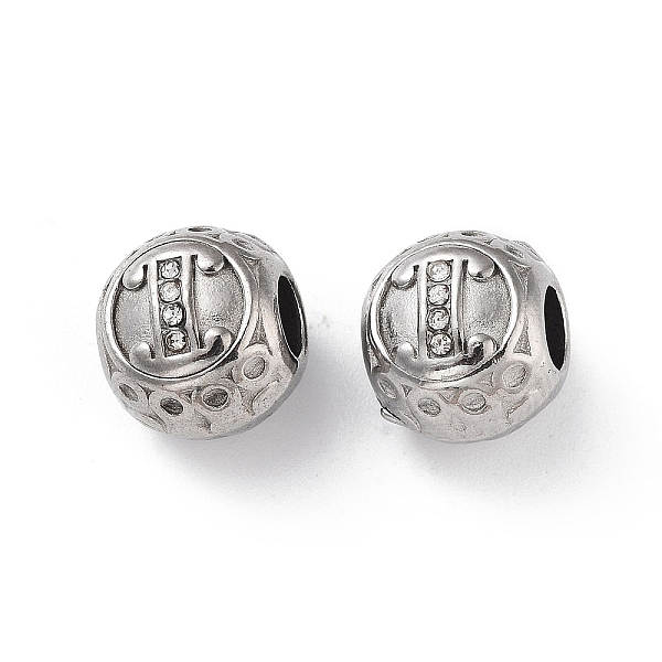 PandaHall 304 Stainless Steel Rhinestone European Beads, Round Large Hole Beads, Real 18K Gold Plated, Round with Letter, Letter I, 11x10mm..., Clear
PandaHall 304 Stainless Steel Rhinestone European Beads, Round Large Hole Beads, Real 18K Gold Plated, Round with Letter, Letter I, 11x10mm..., Clear