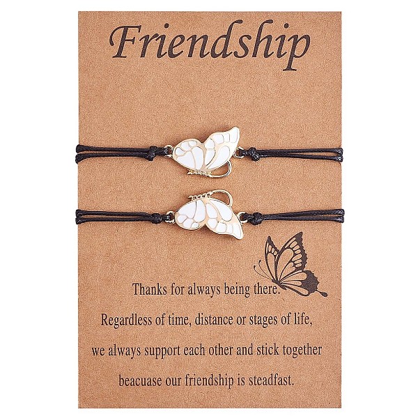PandaHall 2Pcs White Brass Enamel Butterfly Link Bracelets Set, Adjustable Couple Bracelets for Lovers Best Friends, Golden, 4-3/4~10-1/4...
PandaHall 2Pcs White Brass Enamel Butterfly Link Bracelets Set, Adjustable Couple Bracelets for Lovers Best Friends, Golden, 4-3/4~10-1/4...