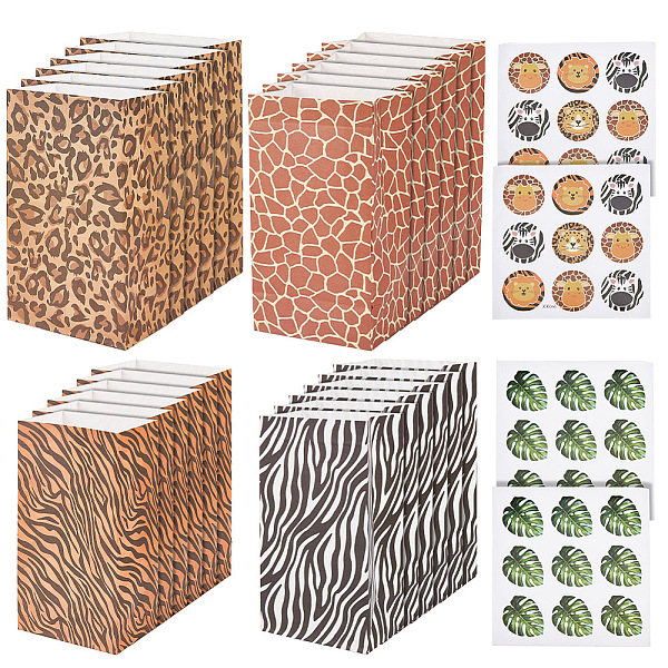 PandaHall Olycraft 2 Sets 2 Styles Rectangle Animal Skin Print Kraft Paper Bags, Zebra Giraffe Leopard Lion Skin Print Bags with Paper..., Multicolor
PandaHall Olycraft 2 Sets 2 Styles Rectangle Animal Skin Print Kraft Paper Bags, Zebra Giraffe Leopard Lion Skin Print Bags with Paper..., Multicolor