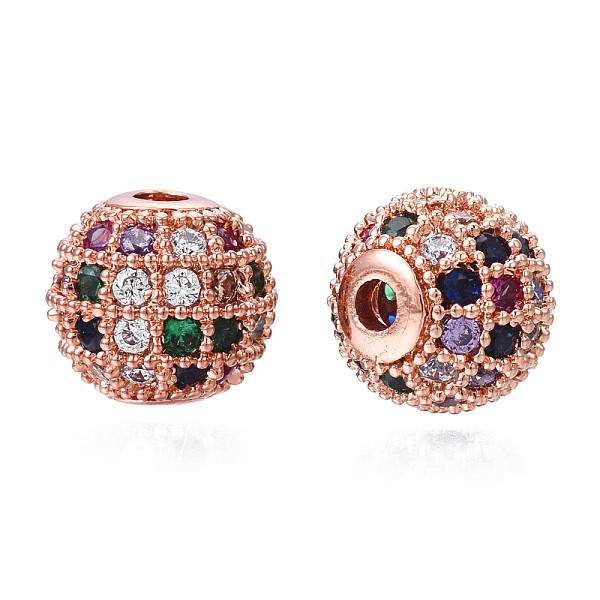 PandaHall Rack Plating Brass Cubic Zirconia Beads, Long-Lasting Plated, Round, Rose Gold, 8.5x7.5mm, Hole: 1.6mm Brass+Cubic Zirconia Round
PandaHall Rack Plating Brass Cubic Zirconia Beads, Long-Lasting Plated, Round, Rose Gold, 8.5x7.5mm, Hole: 1.6mm Brass+Cubic Zirconia Round