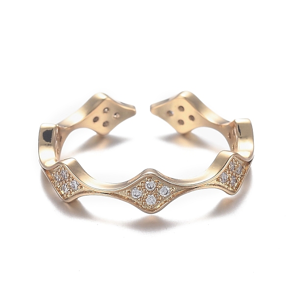 PandaHall Brass Micro Pave Clear Cubic Zirconia Cuff Rings, Open Rings, Long-Lasting Plated, Wave, Real 18K Gold Plated, US Size 9, Inner...
PandaHall Brass Micro Pave Clear Cubic Zirconia Cuff Rings, Open Rings, Long-Lasting Plated, Wave, Real 18K Gold Plated, US Size 9, Inner...