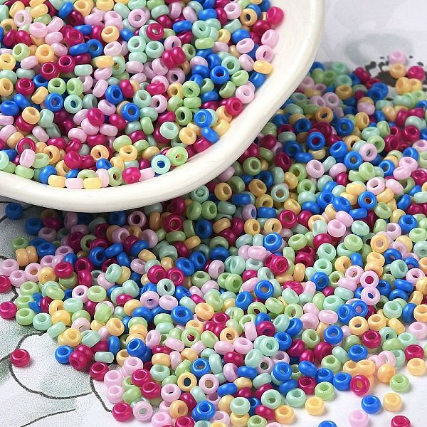 PandaHall Baking Paint Glass Seed Beads, Donut, Colorful, 8/0, 2.5~3x1~1.5mm, Hole: 1~1.2mm, about 40909pcs/1pound Glass Donut
PandaHall Baking Paint Glass Seed Beads, Donut, Colorful, 8/0, 2.5~3x1~1.5mm, Hole: 1~1.2mm, about 40909pcs/1pound Glass Donut