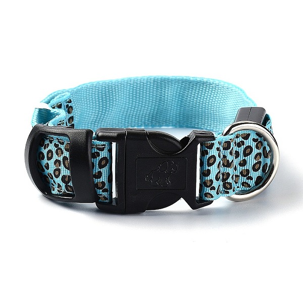 PandaHall Adjustable Polyester LED Dog Collar, with Water Resistant Flashing Light and Plastic Buckle, Built-in Battery, Leopard Print...
PandaHall Adjustable Polyester LED Dog Collar, with Water Resistant Flashing Light and Plastic Buckle, Built-in Battery, Leopard Print...
