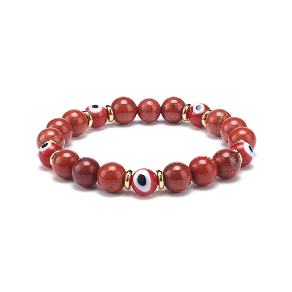 PandaHall Natural Red Jasper & Lampwork Evil Eye Round Beaded Stretch Bracelet, Gemstone Jewelry for Women, Inner Diameter: 2 inch(5.1cm)...
PandaHall Natural Red Jasper & Lampwork Evil Eye Round Beaded Stretch Bracelet, Gemstone Jewelry for Women, Inner Diameter: 2 inch(5.1cm)...