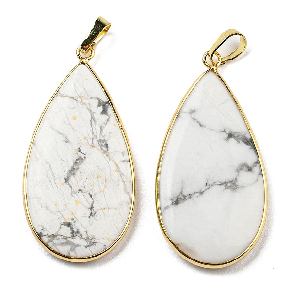 PandaHall Natural Howlite Pendants, Teardrop Charms with Rack Plating Golden Tone Brass Findings, 42.5x21x4.5~5mm, Hole: 7x4mm Howlite...
PandaHall Natural Howlite Pendants, Teardrop Charms with Rack Plating Golden Tone Brass Findings, 42.5x21x4.5~5mm, Hole: 7x4mm Howlite...