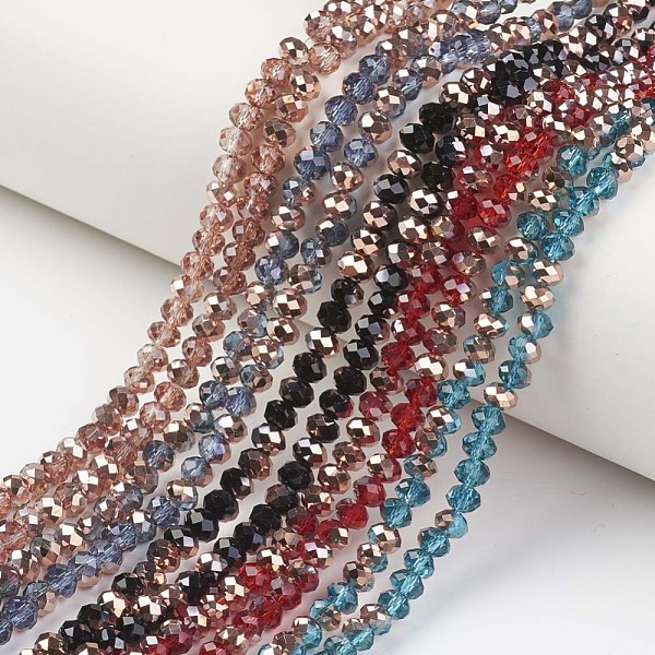 PandaHall Electroplate Transparent Glass Beads Strands, Half Copper Plated, Faceted, Rondelle, Mixed Color, 6x5mm, Hole: 1mm, about..., Multicolor
PandaHall Electroplate Transparent Glass Beads Strands, Half Copper Plated, Faceted, Rondelle, Mixed Color, 6x5mm, Hole: 1mm, about..., Multicolor