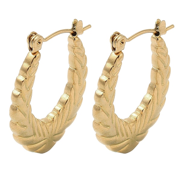 PandaHall Leaf 201 Stainless Steel Half Hoop Earrings for Women, with 304 Stainless Steel Pin, Golden, 26x3mm 201 Stainless Steel Leaf
PandaHall Leaf 201 Stainless Steel Half Hoop Earrings for Women, with 304 Stainless Steel Pin, Golden, 26x3mm 201 Stainless Steel Leaf
