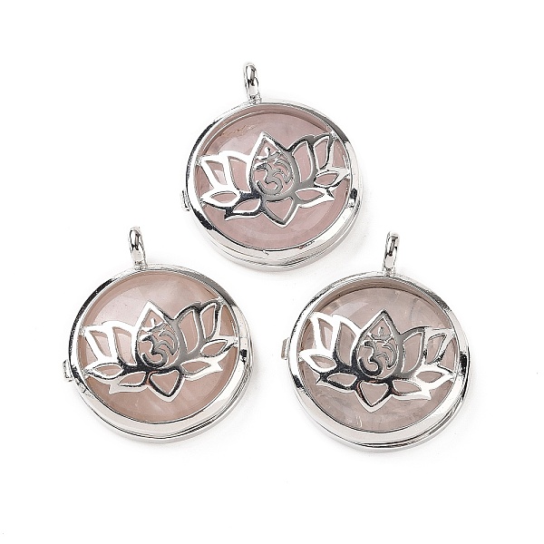 PandaHall Natural Rose Quartz Locket Pendants, Flat Round Charms, with Platinum Plated Brass Lotus Findings, 31.5x27x9mm, Hole: 4.6mm Rose...
PandaHall Natural Rose Quartz Locket Pendants, Flat Round Charms, with Platinum Plated Brass Lotus Findings, 31.5x27x9mm, Hole: 4.6mm Rose...