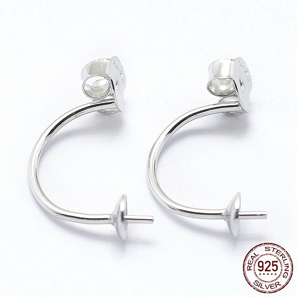 PandaHall Rhodium Plated 925 Sterling Silver Ear Nuts, with Cup Pearl Bail Pin, with 925 Stamp, U Shape, Platinum, 18x5.5mm, Pin: 0.8mm...
PandaHall Rhodium Plated 925 Sterling Silver Ear Nuts, with Cup Pearl Bail Pin, with 925 Stamp, U Shape, Platinum, 18x5.5mm, Pin: 0.8mm...