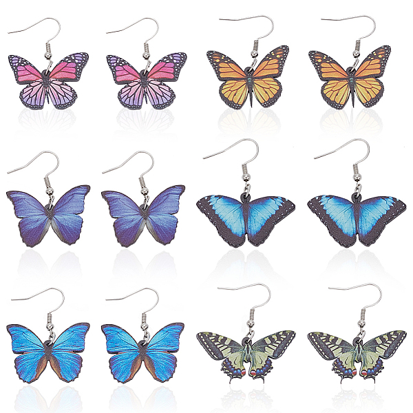 PandaHall ANATTASOUL 6 Pairs 6 Style Acrylic Butterfly Dangle Earrings, Platinum Iron Jewelry for Women, Mixed Color, 38~44mm, Pin: 0.7mm, 1..., Multicolor
PandaHall ANATTASOUL 6 Pairs 6 Style Acrylic Butterfly Dangle Earrings, Platinum Iron Jewelry for Women, Mixed Color, 38~44mm, Pin: 0.7mm, 1..., Multicolor