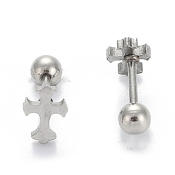 PandaHall 201 Stainless Steel Barbell Cartilage Earrings, Screw Back Earrings, with 304 Stainless Steel Pins, Cross, Stainless Steel Color...
PandaHall 201 Stainless Steel Barbell Cartilage Earrings, Screw Back Earrings, with 304 Stainless Steel Pins, Cross, Stainless Steel Color...