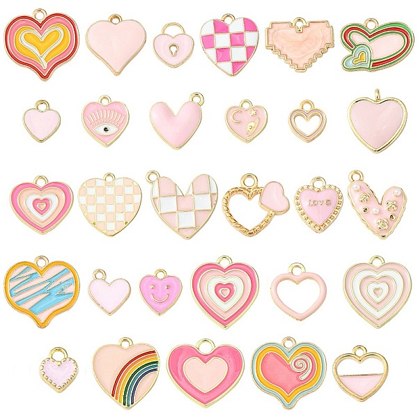 PandaHall 29Pcs 29 Styles Light Gold Alloy Enamel Pendants, Mixed Heart Charm, Mixed Color, 8.5~21.5x7.5~21x1.5~4mm, Hole: 1.5~3mm..., Multicolor
PandaHall 29Pcs 29 Styles Light Gold Alloy Enamel Pendants, Mixed Heart Charm, Mixed Color, 8.5~21.5x7.5~21x1.5~4mm, Hole: 1.5~3mm..., Multicolor