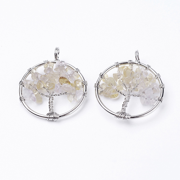 PandaHall Natural Citrine Pendants, with Brass Findings, Flat Round with Tree of Life, Platinum, 29x5~7mm, Hole: 4.5mm Citrine Flat Round
PandaHall Natural Citrine Pendants, with Brass Findings, Flat Round with Tree of Life, Platinum, 29x5~7mm, Hole: 4.5mm Citrine Flat Round