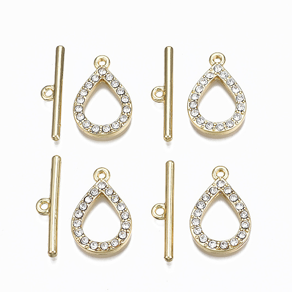 PandaHall Alloy Rhinestone Toggle Clasps, Cadmium Free & Nickel Free & Lead Free, Teardrop, Real 16K Gold Plated, Teardrop: 25.5x16x2.5mm..., Clear
PandaHall Alloy Rhinestone Toggle Clasps, Cadmium Free & Nickel Free & Lead Free, Teardrop, Real 16K Gold Plated, Teardrop: 25.5x16x2.5mm..., Clear