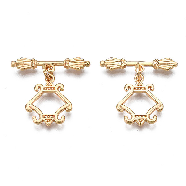 PandaHall Brass Toggle Clasps, Nickel Free, Polygon, Real 18K Gold Plated, Polygon: 15.5x13x1.5mm, Bar: 22x5x2mm, Jump Ring: 5x1mm, 3mm...
PandaHall Brass Toggle Clasps, Nickel Free, Polygon, Real 18K Gold Plated, Polygon: 15.5x13x1.5mm, Bar: 22x5x2mm, Jump Ring: 5x1mm, 3mm...