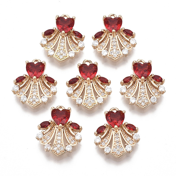 PandaHall Glass Pendants, with Brass Micro Pave Cubic Zirconia Findings, Faceted, Dress, Light Gold, FireBrick, 17.5x14.5x5mm, Hole: 1.4mm..., Red
PandaHall Glass Pendants, with Brass Micro Pave Cubic Zirconia Findings, Faceted, Dress, Light Gold, FireBrick, 17.5x14.5x5mm, Hole: 1.4mm..., Red