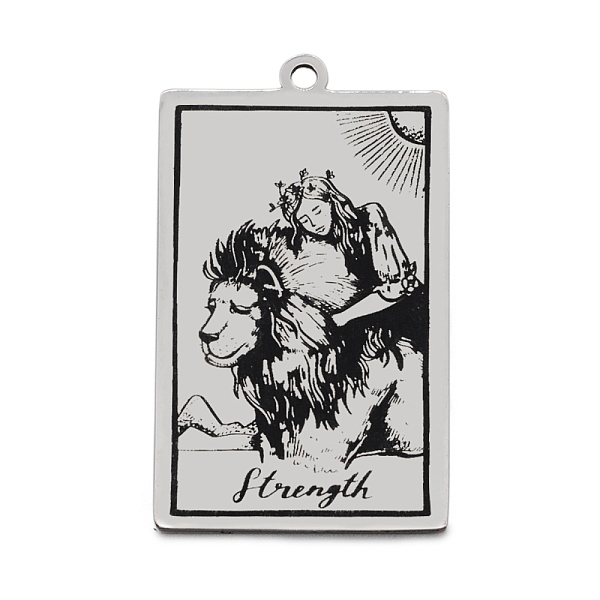 PandaHall 201 Stainless Steel Pendants, Laser Engraved Pattern, Tarot Card Pendants, Strength VIII, 40x24x1mm, Hole: 2mm 201 Stainless Steel...
PandaHall 201 Stainless Steel Pendants, Laser Engraved Pattern, Tarot Card Pendants, Strength VIII, 40x24x1mm, Hole: 2mm 201 Stainless Steel...