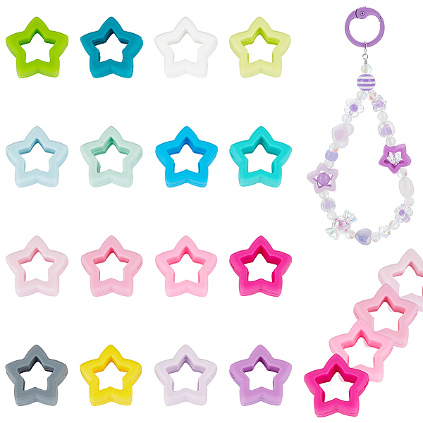 PandaHall 32Pcs 16 Colors Star Food Grade Eco-Friendly Silicone Beads, Chewing Beads For Teethers, DIY Nursing Necklaces Making, Mixed..., Multicolor
PandaHall 32Pcs 16 Colors Star Food Grade Eco-Friendly Silicone Beads, Chewing Beads For Teethers, DIY Nursing Necklaces Making, Mixed..., Multicolor
