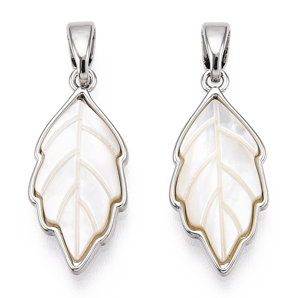PandaHall Brass Pave Shell Pendants, Leaf Charms, Platinum, 20x9x3mm, Hole: 2x4.5mm Shell Leaf
PandaHall Brass Pave Shell Pendants, Leaf Charms, Platinum, 20x9x3mm, Hole: 2x4.5mm Shell Leaf