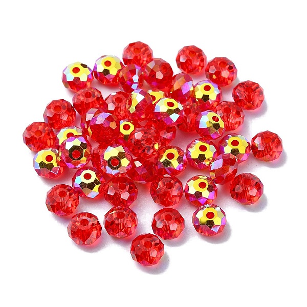 PandaHall AB Color Plated Glass Beads, Faceted Rondelle, Red, 6x4mm, Hole: 1.4mm Glass Rondelle Red
PandaHall AB Color Plated Glass Beads, Faceted Rondelle, Red, 6x4mm, Hole: 1.4mm Glass Rondelle Red