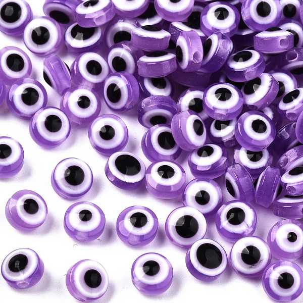 PandaHall Resin Beads, Flat Round, Evil Eye, Lilac, 6x4mm, Hole: 1.5mm Resin Evil Eye Purple
PandaHall Resin Beads, Flat Round, Evil Eye, Lilac, 6x4mm, Hole: 1.5mm Resin Evil Eye Purple