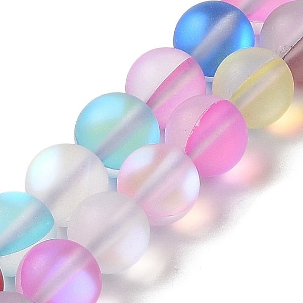 PandaHall Electroplated Synthetic Moonstone Beads Strands, Dyed, Holographic Beads, Half AB Color Plated, Frosted, Round, Mixed Color, 8.5mm..., Multicolor
PandaHall Electroplated Synthetic Moonstone Beads Strands, Dyed, Holographic Beads, Half AB Color Plated, Frosted, Round, Mixed Color, 8.5mm..., Multicolor