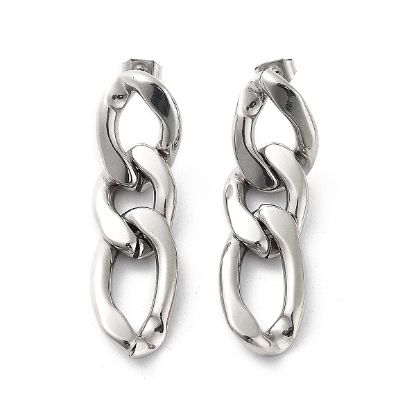PandaHall 304 Stainless Steel Stud Earrings, Curb Chains Drop Earrings, Stainless Steel Color, 40x11.5mm 304 Stainless Steel
PandaHall 304 Stainless Steel Stud Earrings, Curb Chains Drop Earrings, Stainless Steel Color, 40x11.5mm 304 Stainless Steel