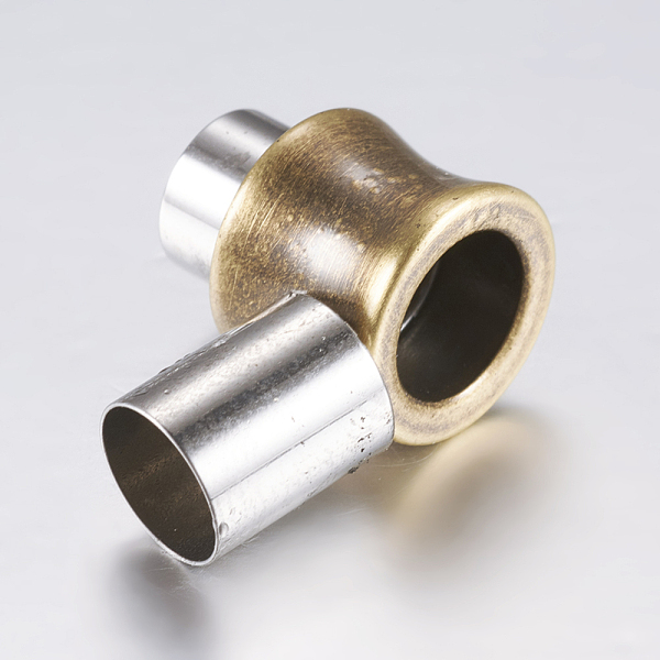 PandaHall 304 Stainless Steel Magnetic Clasps with Glue-in Ends, Column, Antique Bronze & Stainless steel Color, 16x10mm, Hole: 6mm 304...
PandaHall 304 Stainless Steel Magnetic Clasps with Glue-in Ends, Column, Antique Bronze & Stainless steel Color, 16x10mm, Hole: 6mm 304...