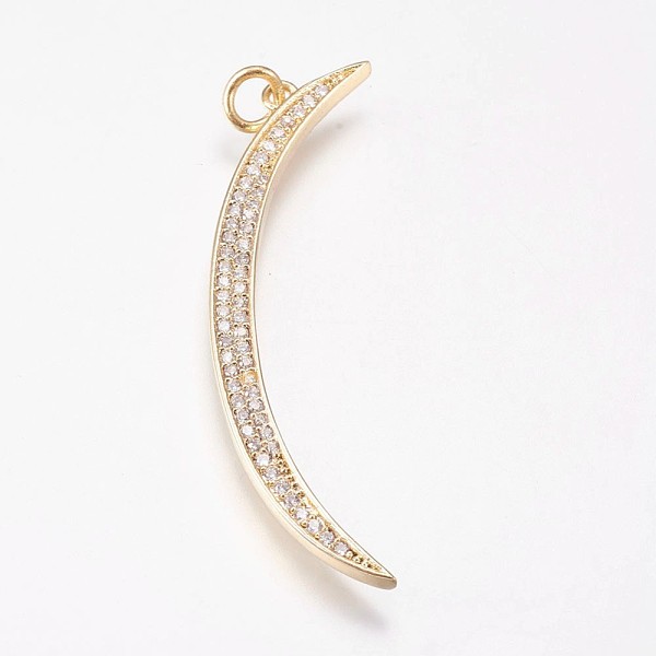 PandaHall Brass Micro Pave Cubic Zirconia Pendants, Golden, 44~46x3.5x2mm, Hole: 3mm Brass+Cubic Zirconia Others Clear
PandaHall Brass Micro Pave Cubic Zirconia Pendants, Golden, 44~46x3.5x2mm, Hole: 3mm Brass+Cubic Zirconia Others Clear