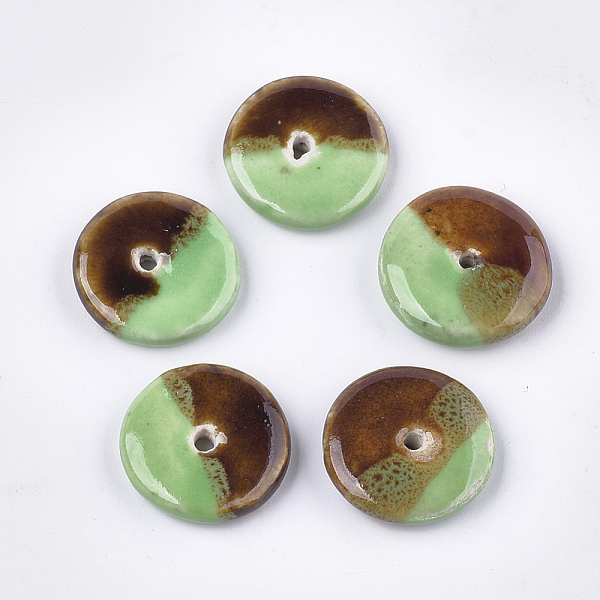PandaHall Handmade Porcelain Beads, Fancy Antique Glazed Porcelain, Two Tone, Flat Round, Light Green, 21~22x5mm, Hole: 1.5~2.5mm Porcelain...
PandaHall Handmade Porcelain Beads, Fancy Antique Glazed Porcelain, Two Tone, Flat Round, Light Green, 21~22x5mm, Hole: 1.5~2.5mm Porcelain...