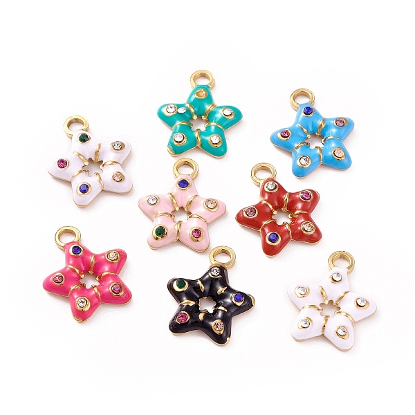 PandaHall 304 Stainless Steel Rhinestone Pendants, with Enamel, Golden, Star Charm, Mixed Color, 16x13x2.5mm, Hole: 2.2mm Stainless..., Multicolor
PandaHall 304 Stainless Steel Rhinestone Pendants, with Enamel, Golden, Star Charm, Mixed Color, 16x13x2.5mm, Hole: 2.2mm Stainless..., Multicolor