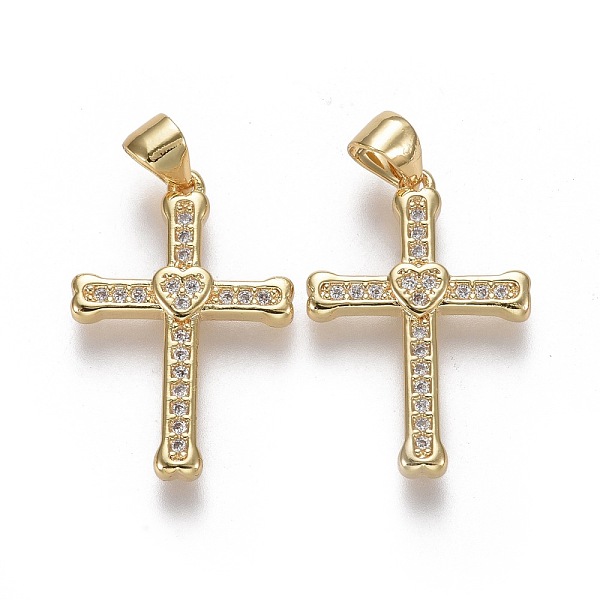 PandaHall Brass Micro Pave Cubic Zirconia Pendants, Cross with Heart, Clear, Real 18K Gold Plated, 23x15.5x2.5mm, Hole: 4.5x5.5mm...
PandaHall Brass Micro Pave Cubic Zirconia Pendants, Cross with Heart, Clear, Real 18K Gold Plated, 23x15.5x2.5mm, Hole: 4.5x5.5mm...