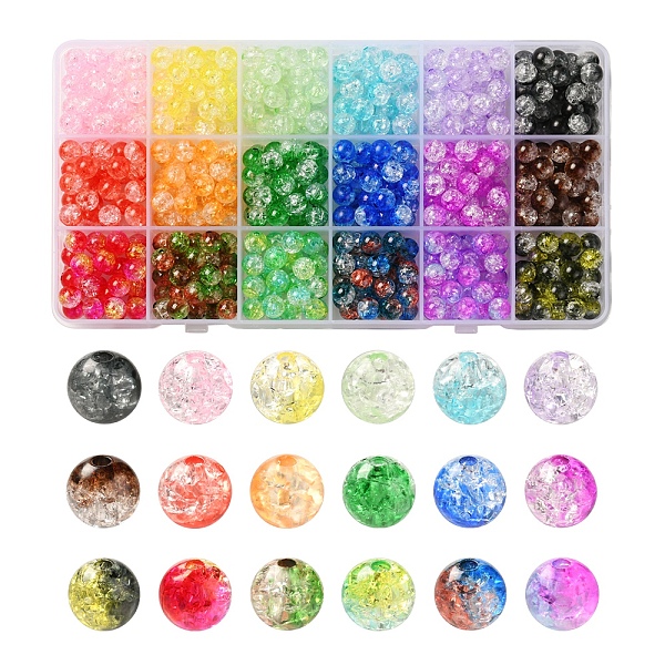PandaHall 594pcs 18 Colors Transparent Crackle Acrylic Beads, Round, Mixed Color, 8x7.5mm, Hole: 1.8mm, 33pcs/color Acrylic Round Multicolor
PandaHall 594pcs 18 Colors Transparent Crackle Acrylic Beads, Round, Mixed Color, 8x7.5mm, Hole: 1.8mm, 33pcs/color Acrylic Round Multicolor
