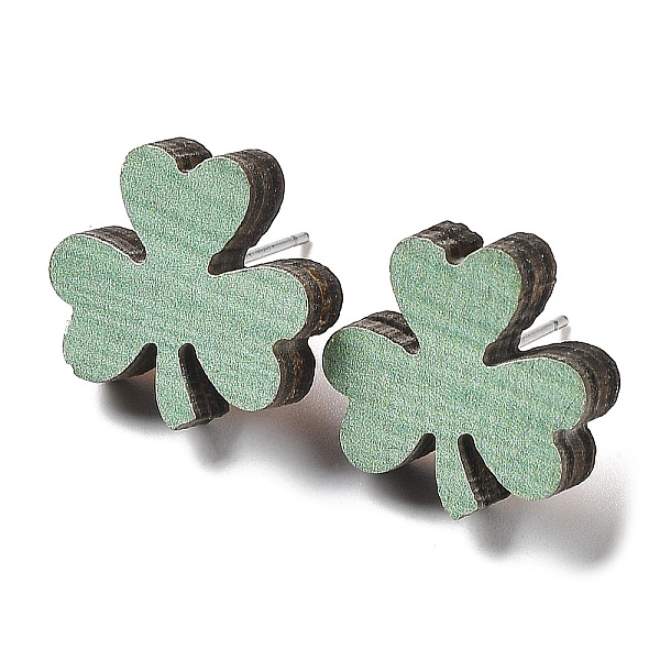 PandaHall Printing Wood Stud Earrings for Women, with 316 Stainless Steel Pins, Clover, Medium Aquamarine, 16x16.5mm Wood Clover
PandaHall Printing Wood Stud Earrings for Women, with 316 Stainless Steel Pins, Clover, Medium Aquamarine, 16x16.5mm Wood Clover