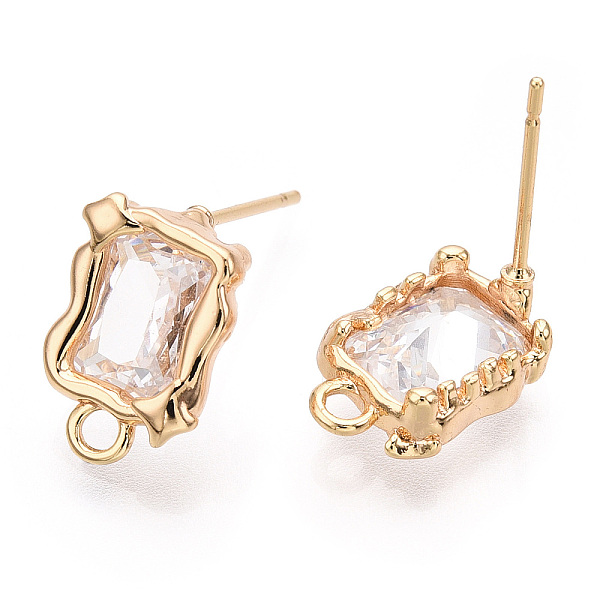 PandaHall Brass Stud Earring Finding, with Clear Glass and Horizontal Loops, Rectangle, Real 18K Gold Plated, 13.5x9mm, Hole: 1.8mm, Pin...
PandaHall Brass Stud Earring Finding, with Clear Glass and Horizontal Loops, Rectangle, Real 18K Gold Plated, 13.5x9mm, Hole: 1.8mm, Pin...