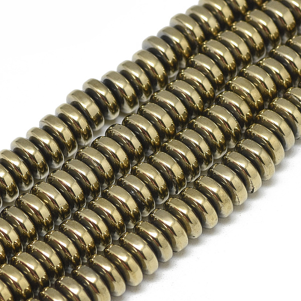 PandaHall Electroplate Non-magnetic Synthetic Hematite Beads Strands, Heishi Beads, Disc/Flat Round, Light Gold Plated, 6x2.5mm, Hole: 2mm...
PandaHall Electroplate Non-magnetic Synthetic Hematite Beads Strands, Heishi Beads, Disc/Flat Round, Light Gold Plated, 6x2.5mm, Hole: 2mm...