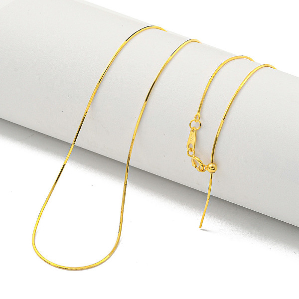 PandaHall 925 Sterling Silver Square Snake Chain Necklaces, with 925 Stamp, Real 18K Gold Plated, 17.32 inch(44cm) Sterling Silver
PandaHall 925 Sterling Silver Square Snake Chain Necklaces, with 925 Stamp, Real 18K Gold Plated, 17.32 inch(44cm) Sterling Silver
